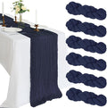 6 Pack 10Ft Navy Blue Cheesecloth Table Runner 23 x 120 Inch | Gauze Rustic by CKIKU