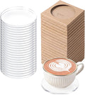 24 Pcs Clear Acrylic Coasters, Round Drink Coasters by RimCereal