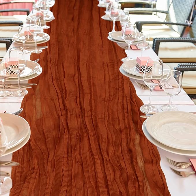 2 Pack Cheesecloth Table Runner 10Ft Christmas Gauze Boho Table Runners - Image 6