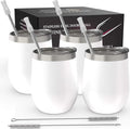 CHILLOUT LIFE 12 oz Stainless Steel Wine Tumblers 4 Pack by CHILLOUTLIFE