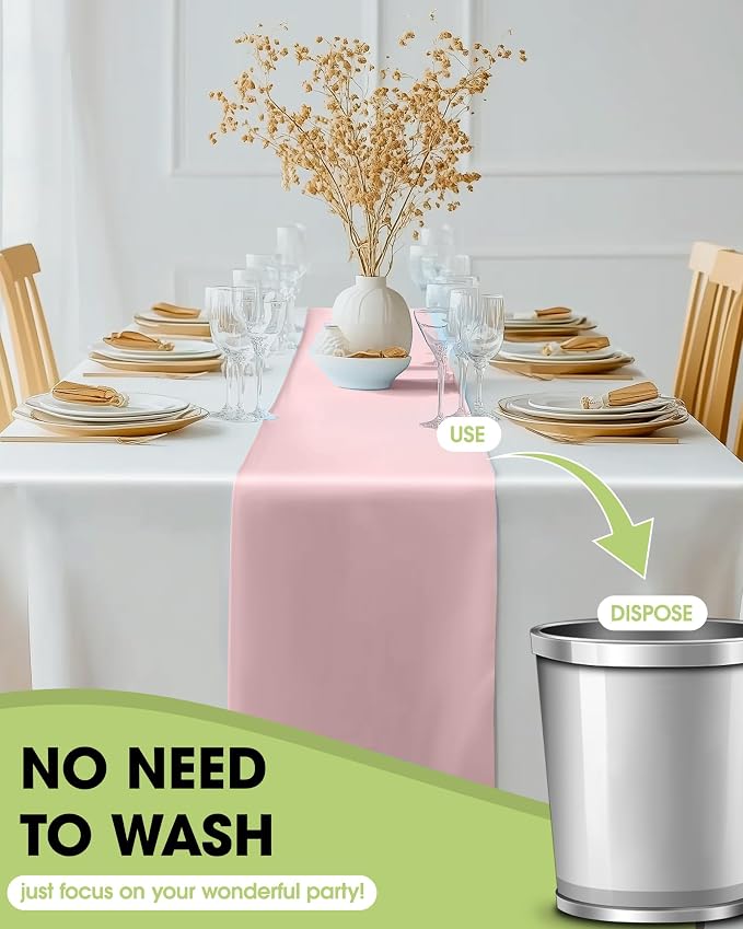 Pureegg Dusty Pink Plastic Table Runners - Image 4