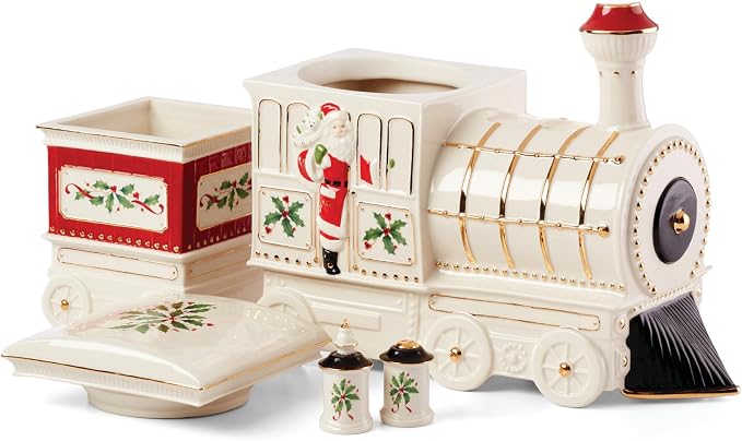 Lenox Holiday Train Porcelain 5-Piece Christmas Serving Set | dishwasher safe | - Image 2
