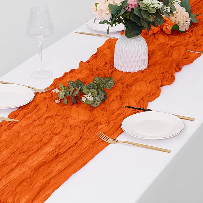 30 Pack Orange Cheesecloth Table Runner 17 x 108 inch Cheese Cloth Table - Image 4