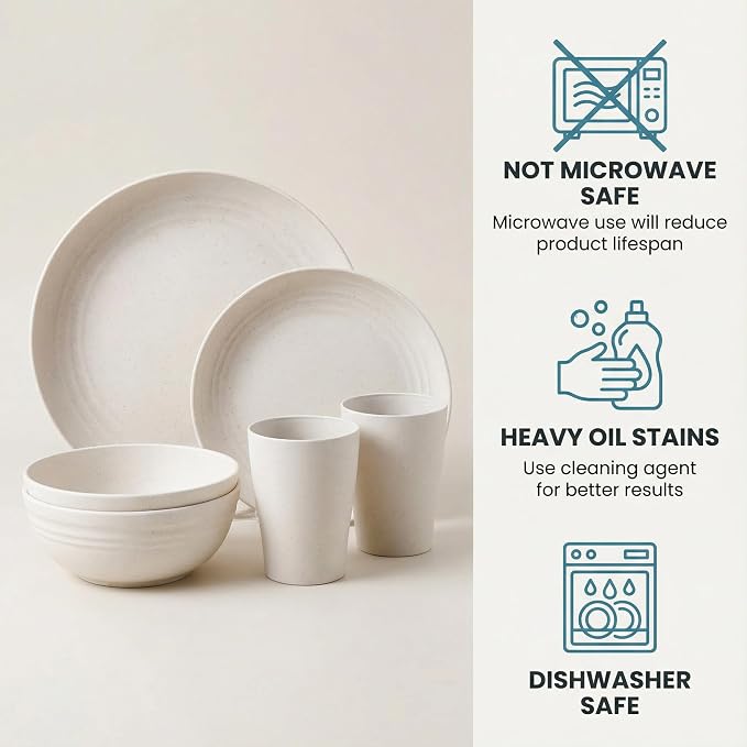 Wheat Straw Dinnerware Sets, Dish Sets - Image 2