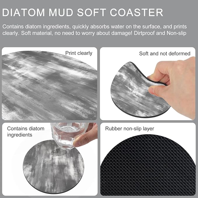 Modern Minimalist Coasters Set of 4, Absorbent Coasters - Image 9