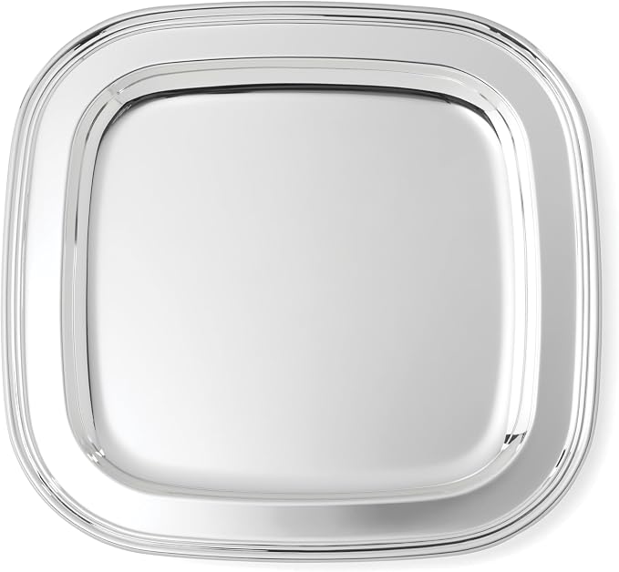 Reed & Barton Derby Silverplate Square Serving Tray, Coffee Table Decor | hand by ReedBarton