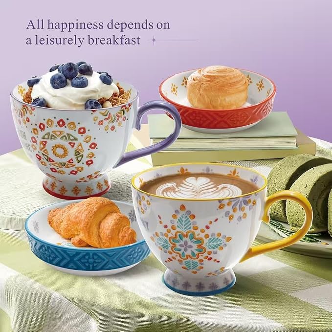 Large Ceramic Coffee Mugs Set of 2, 15 oz Stoneware Coffee Cups - Image 2