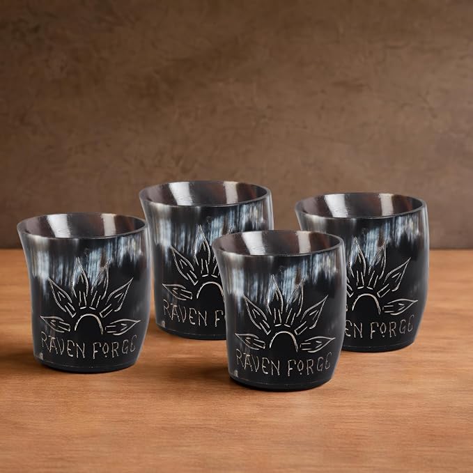 Handicrafts Home Viking Horn Shot Glasses Set of 12, Rustic Viking Drinkware - Image 5