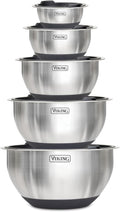 Viking Mixing Bowls Set, 10 Piece Stainless Steel Kitchen Cookware, Non-Slip by Unknown