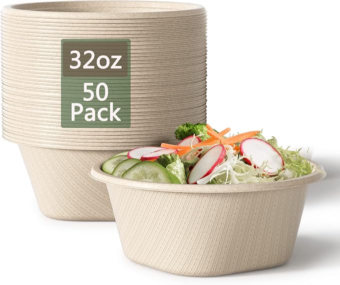 32 Oz Deep Paper Bowls Disposable Bowl by Homestockplus