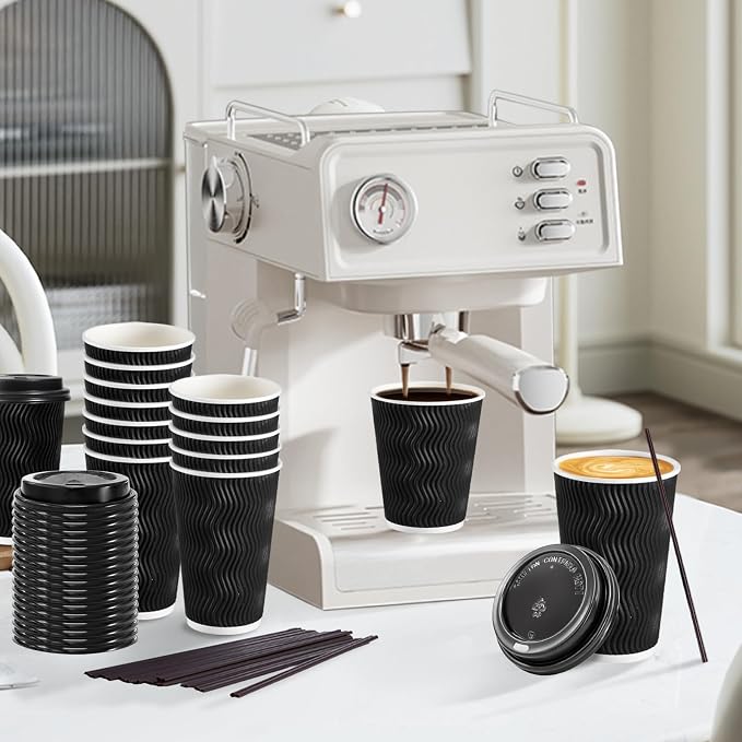 Lamosi 50 Pack 16 oz Disposable Coffee Cups - Image 6