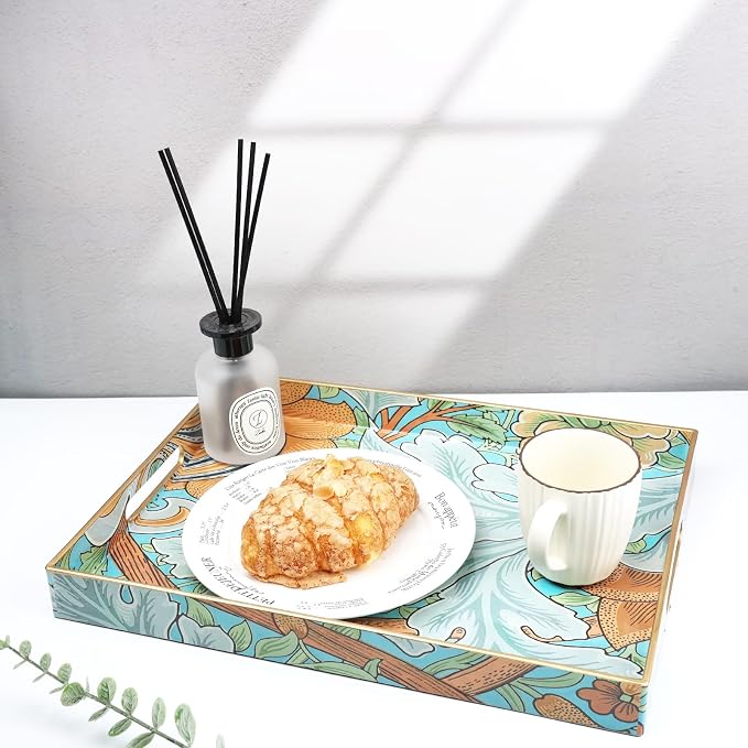 Spsyrine Serving Tray with Handles, Plastic Decorative Tray - Image 4
