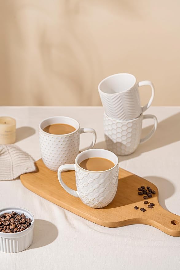 FOBENTA Ceramic Coffee Mugs Set of 4, 16 oz Coffee Cups - Image 8