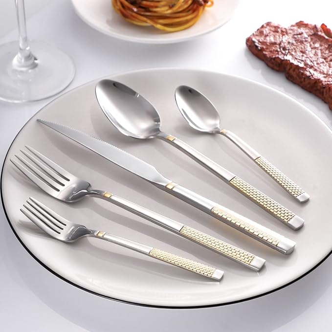 40-Piece Silverware Set Stainless Steel Flatware Set - Image 4