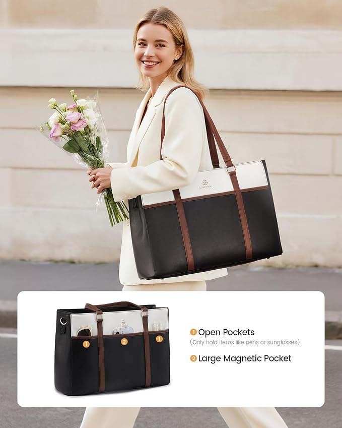 LOVEVOOK Lunch Bag for Women, Work Laptop Tote Bag - Image 7