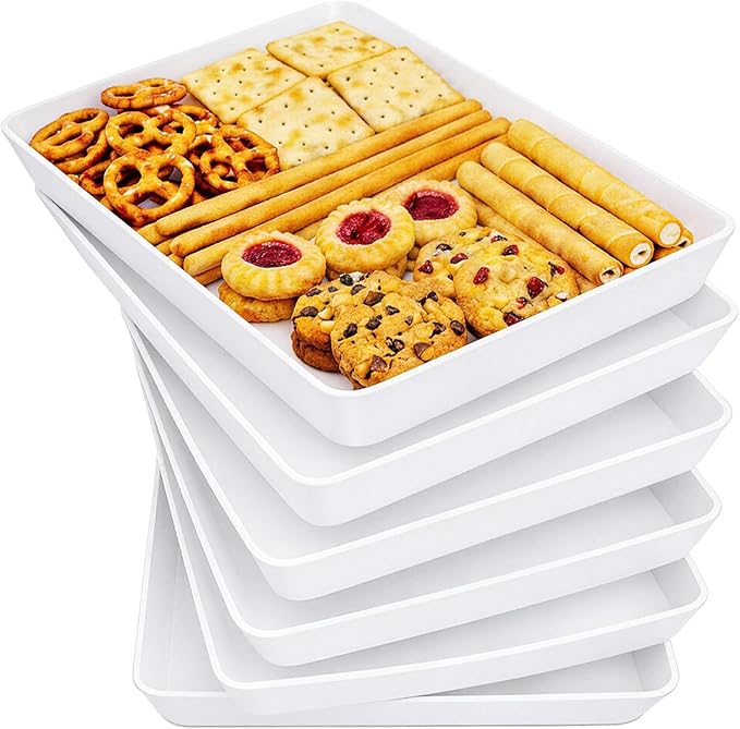 Lifewit 14.5" x 9.5" Large Plastic Serving Trays by Lifewit