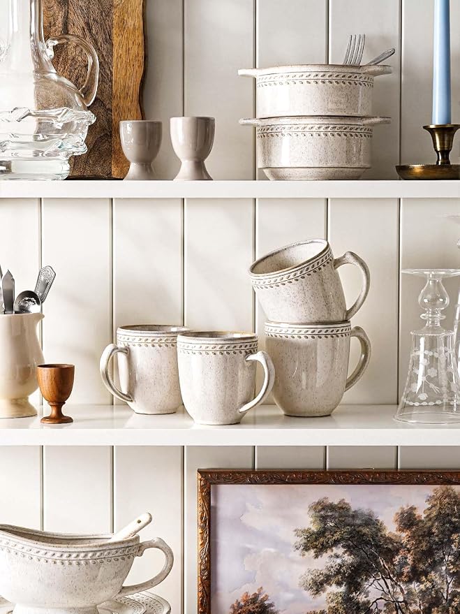 LE TAUCI Coffee Mugs 12 oz, Ceramic Mug Set, Embossment Cups - Image 7