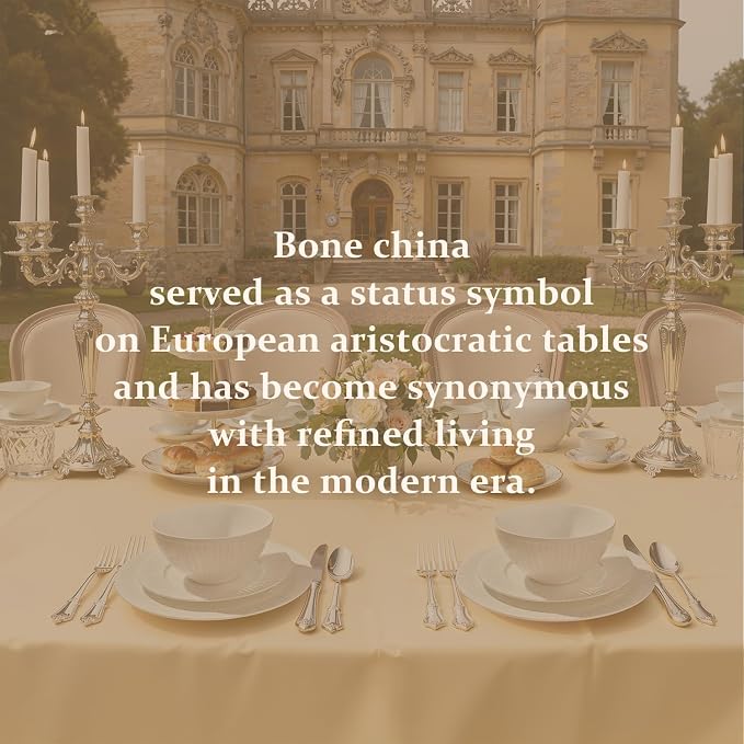12Pc Textured White Bone China Set Service - Image 9