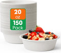 20 OZ 150 Count Disposable Compostable Paper Soup Bowls by ECOLipak
