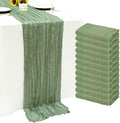 12Pack Sage Green Cheese Cloth Table Runner 20x120 inch Gauze Table Runner | by Seveups