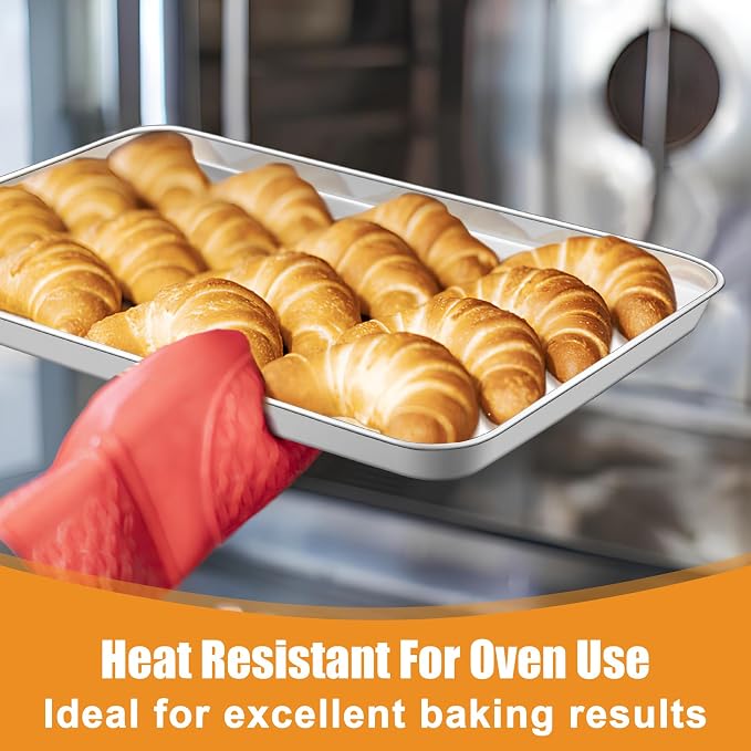TeamFar Baking Sheet, Cookie Sheets Baking Pans Set of 3, 16/12.5/10.5 Inch | - Image 5