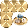 6 Pcs 12 Inch Gold Round Serving Tray, Stainless Steel Circle Decorative Vanity by Unknown