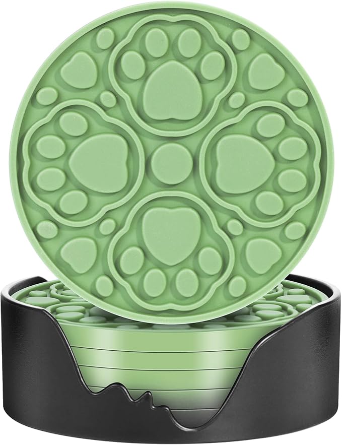 Green Silicone Coasters Set of 6 by Bangkee