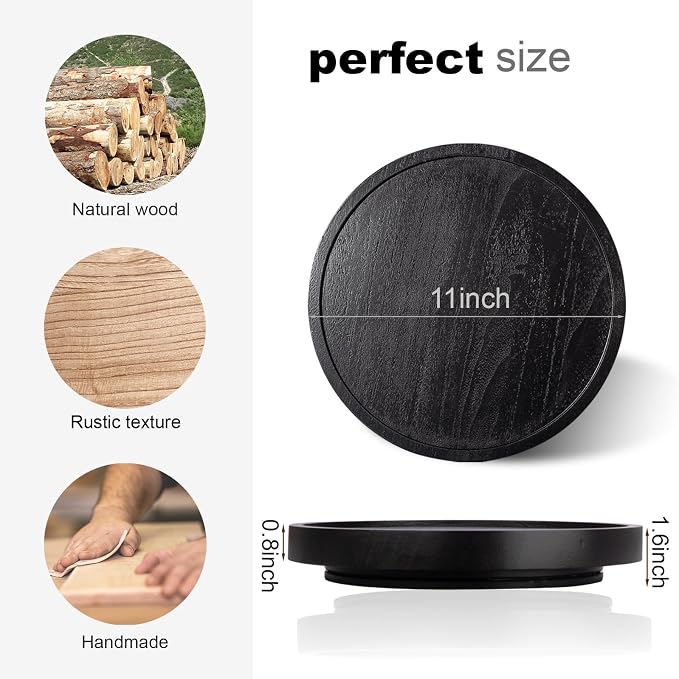 Wood Lazy Susan Turntable Kitchen Decor Round Table Tray, Easy clean, Rotating - Image 4