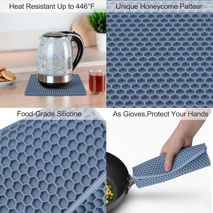 4 Pack Silicone Trivet Mat, Silicone Trivets - Image 4