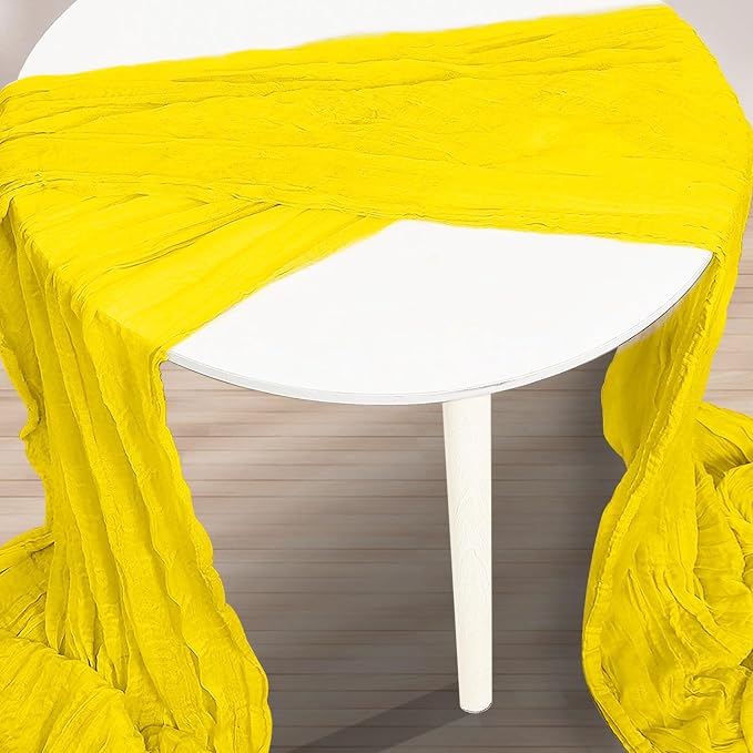 6 Pack Yellow Cheesecloth Table Runner 35x120 Inch 10Ft Rustic Gauze Cheese - Image 3