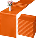 Aneco 12 Pack Satin Table Runner 12 x 108 Inch Orange Long Wedding Satin Silk by Aneco