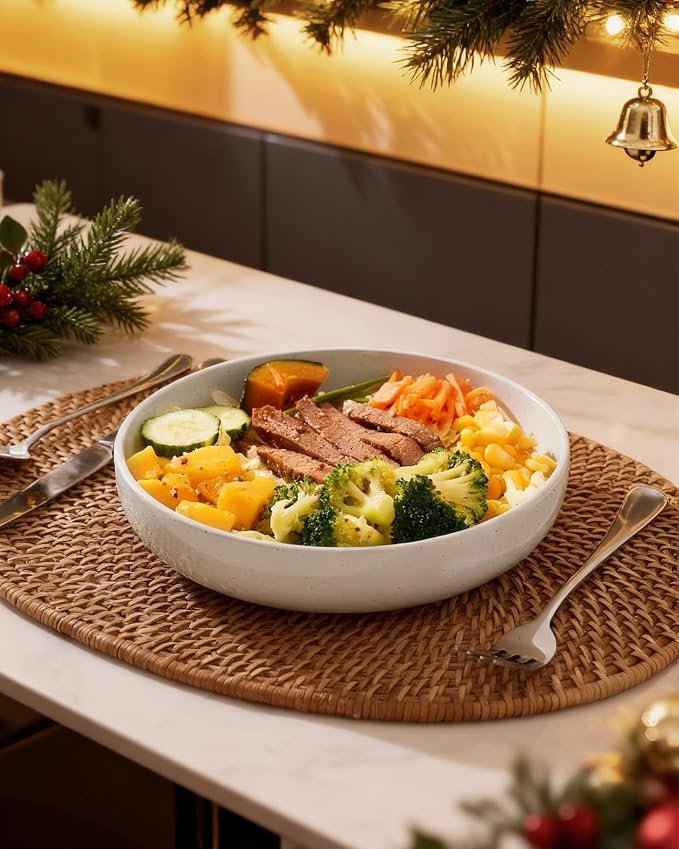 famiware Milkyway 33 oz Pasta Bowls Set of 4, Dishwasher & Microwave Safe - Image 5