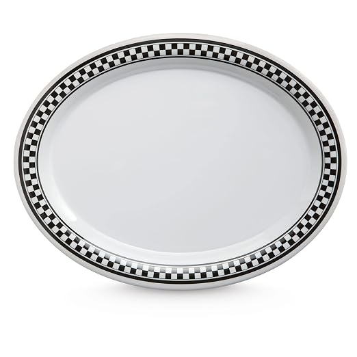 GET OP-135-X Melamine Oval Serving Platter / Dinner Plate, 13.5" x 10.25" by Unknown