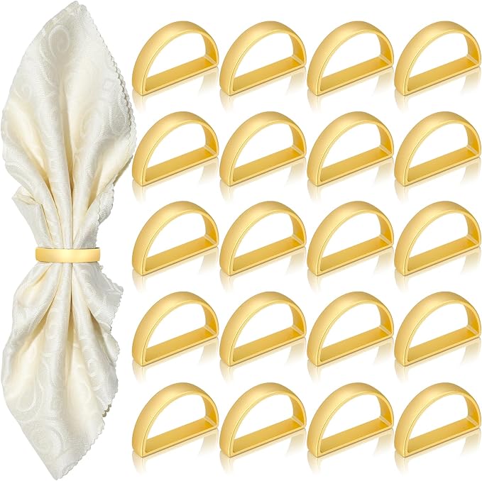 KPOSIYA Napkin Rings Set of 72, Matte Gold Napkin Rings Bulk by KPOSIYA