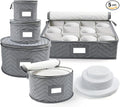 LotFancy China Storage Containers, Quilted 5-Piece Set, Tea Cup and Saucer by LotFancy