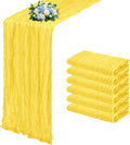6 Pack Lemon Yellow Cheesecloth Table Runner 17x108 Inch Semi Sheer Boho Gauze by Unknown
