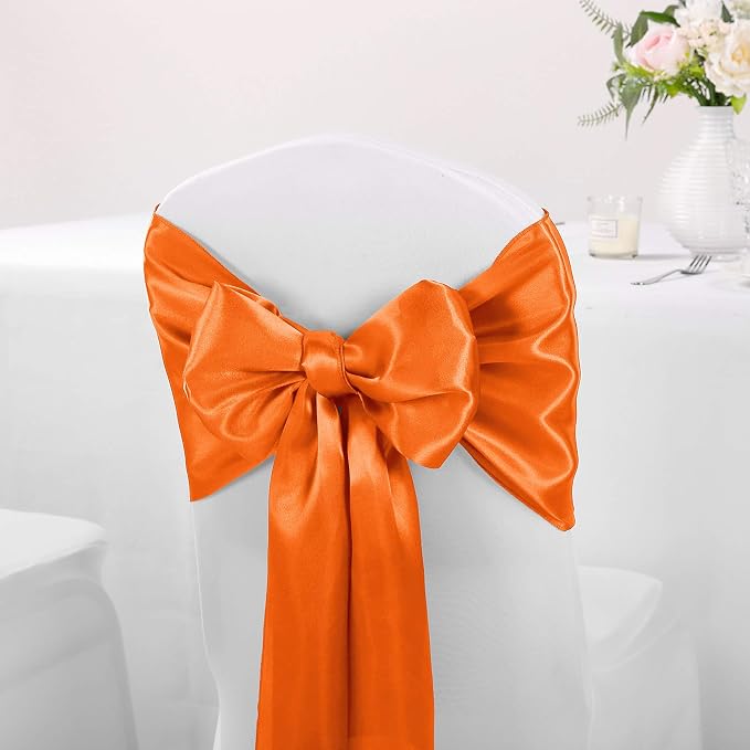 10-Pack Satin Table Runner Orange 12 x 108 inches Long, Table Runners - Image 7
