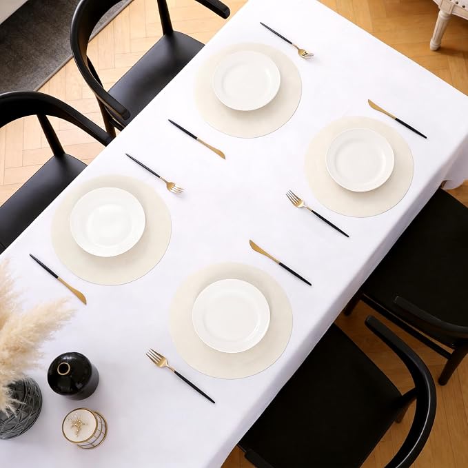 MOSAYT 13 Inch Round Vinyl Placemats Set of 4 - Image 6