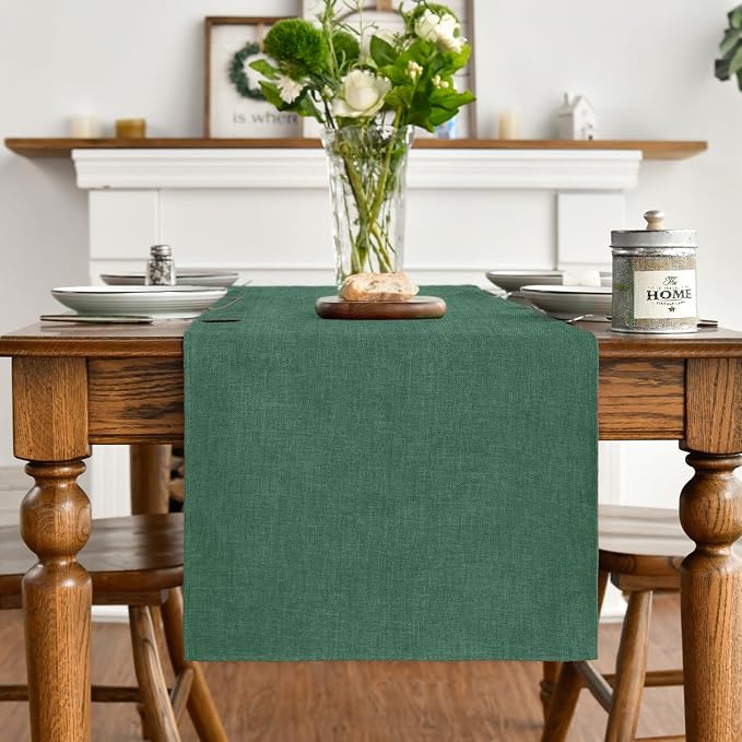 Artoid Mode Forest Green Table Runner, Seasonal Christmas Spring Washable - Image 7