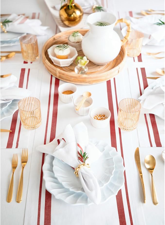 Solino Home 100% Pure Linen Table Runner, 14 x 36 in, console and side tables; - Image 4