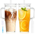 Birity 2Pack 40OZ Glass Tumbler by 24ozRibbedGlassCup