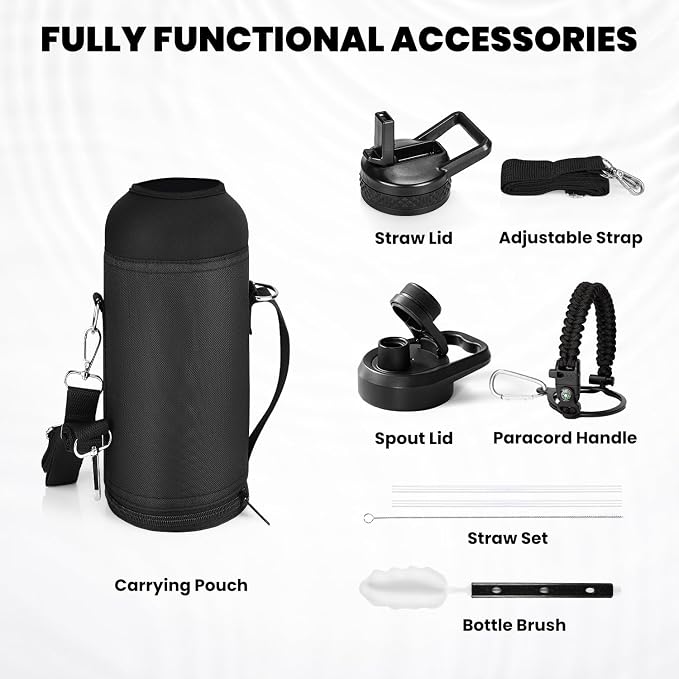 RAYMYLO Insulated Water Bottle 40 oz, Triple Wall Vacuum Stainless Steel | - Image 7
