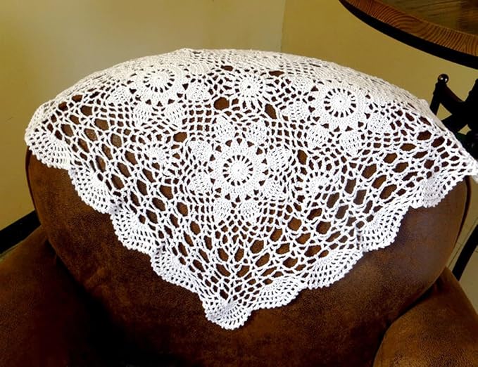 Cotton Handmade Crochet lace Table Runners Square Oval Tablecloth Doilies Doily - Image 6