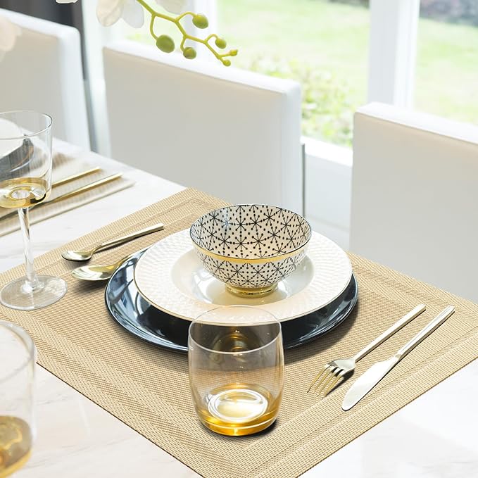 Aofmee Placemats Set of 6, Washable PVC Place Mats, Heat Resistant Non-Slip - Image 7