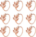 KPOSIYA Set of 12 Leaf Napkin Rings Metal Gold Napkin Holder Table Napkin Rings by KPOSIYA