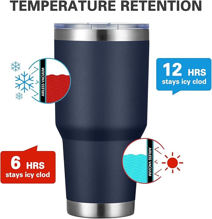 MEWAY 30oz Tumbler Double Wall Vacuum Insulated Travel Mug, Stainless Steel - Image 2