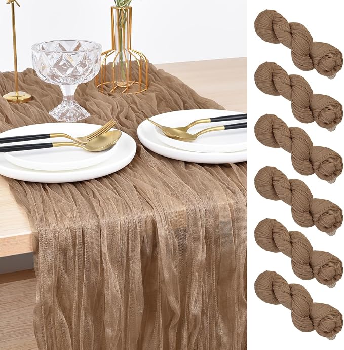 Coffee Cheesecloth Table Runner Cheese Cloth Wedding Birthday Party Decor | by Joanlody