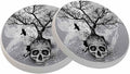 oFloral Skull Coasters for Drinks Bird Bleak Tree Creative Art Cups Place Mats by oFloral
