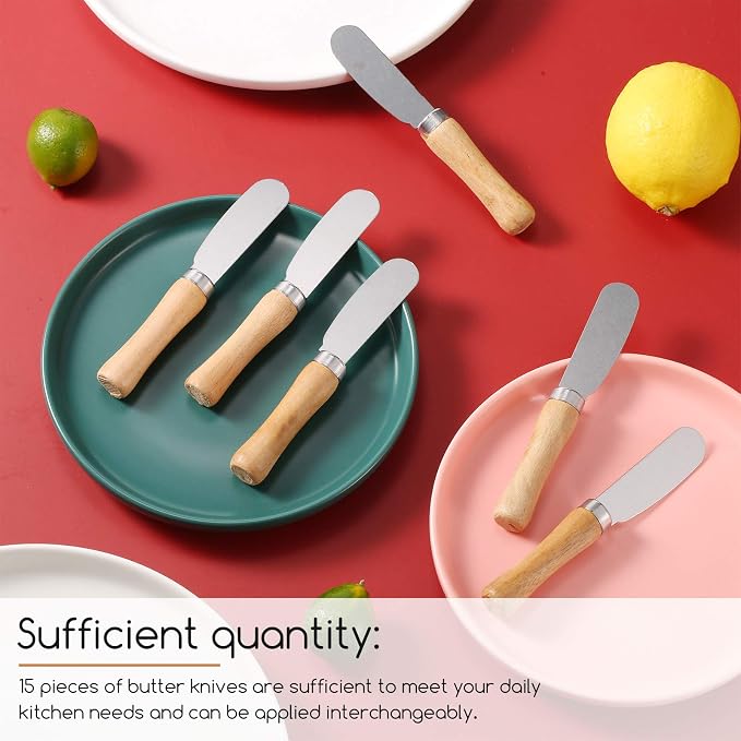 Patelai 25 Pieces Mini Butter Spreader Knife Bulk 4. 5 Inch Wide Blade - Image 4