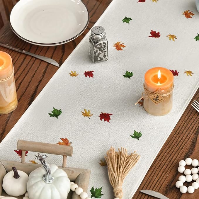 Artoid Mode 210 GSM Fall Table Runner 13x48 Inch Home Party Decor | Maple Tree - Image 7
